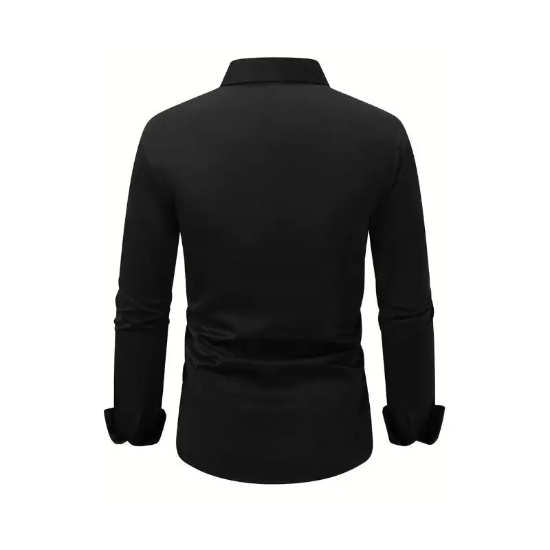 Men’s Summer Solid Color Button-Down Shirt – Casual Business Long Sleeve My Store