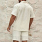 Men’s Summer Tracksuit – Solid Loose Lapel Shirt & Shorts Set - ZNN Deals