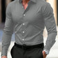 Men’s Summer Solid Color Button-Down Shirt – Casual Business Long Sleeve My Store