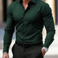 Men’s Summer Solid Color Button-Down Shirt – Casual Business Long Sleeve My Store