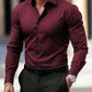 Men’s Summer Solid Color Button-Down Shirt – Casual Business Long Sleeve My Store