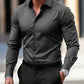 Men’s Summer Solid Color Button-Down Shirt – Casual Business Long Sleeve My Store
