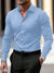Men’s Summer Solid Color Button-Down Shirt – Casual Business Long Sleeve My Store