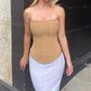 Women’s Mesh Sleeveless Crop Corset Tank – Summer Skinny Tube Top - ZNN Deals